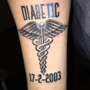 Type 1 Diabetic, first tattoo #Type1diabetic #DIABET1C #firsttattoo 