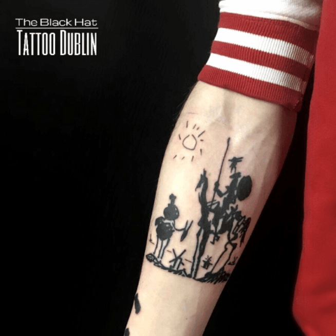 15 Incredible Don Quixote Tattoos  TattooBlend  Tattoos with meaning  Full back tattoos Tattoo script
