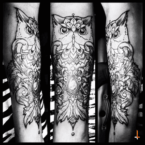 Nº106 Owlnament #tattoo #owl #ornaments #mandala #bird #lines #details #pendant #gem #floral #symmetric #tattooartist #picoftheday #design #illustration #bylazlodasilva