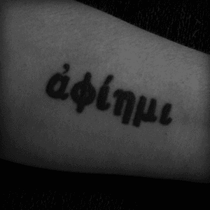 Greek word "aphiémi" meaning "to send away, forgive" 