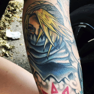 My girlfriends awesome #sheik tattoo, part of her #zelda sleeve. More to come in the future. 