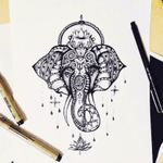 Idea for my #dreamtattoo #mandala #ganesha #elephant #lotus 