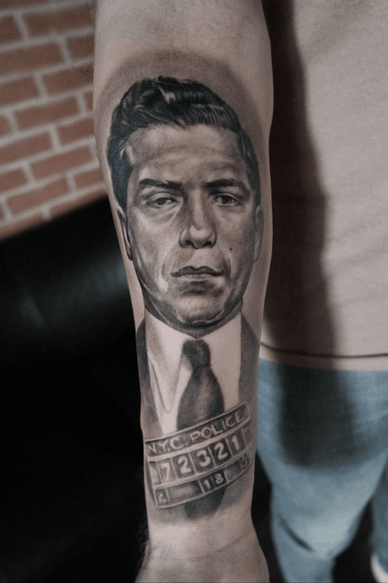 Tattoo uploaded by Kyle Aftermath  Lucky Luciano by Eris Qesari at Venture  Tattoo  Tattoodo