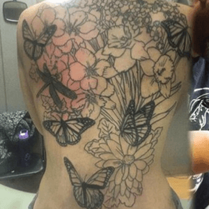 My back piece, after the second session. 7hrs done