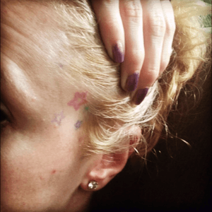 Stars on my face but there was a few more but faded, must not have been done deep enough, want to get re-done soon