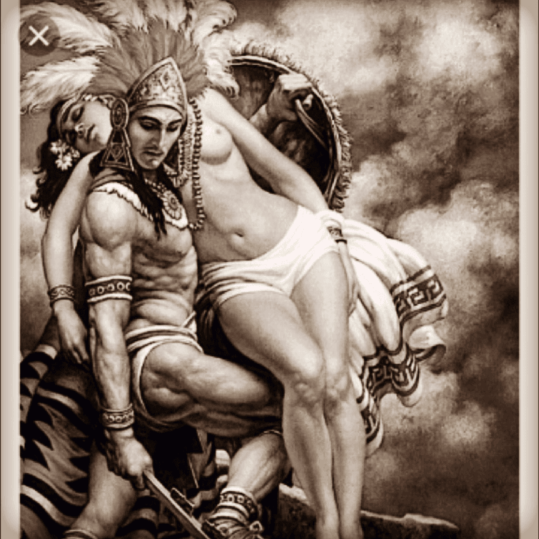 Beautiful aztec warrior and princess picture #dreamtattoo.