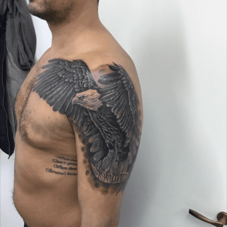 Eagle tattoo cover up  Cover tattoo Tattoo coverup Tattoos