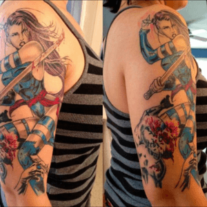 Psylocke tattoo done by Pete Terranova in Las Vegas, NV #Psylocke #MarvelTattoo #marvel #inkedgirl #inked #xmen #XMenTattoo 