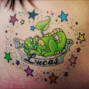 #tattoosbytuffee @tattoosbytuffee #dragon #scroll #stars #dot #mattoostudio @mattoostudio #Australia 