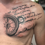 Compass with text from their lovesong. #lovesong #compass #compasstattoo #text #songtext 