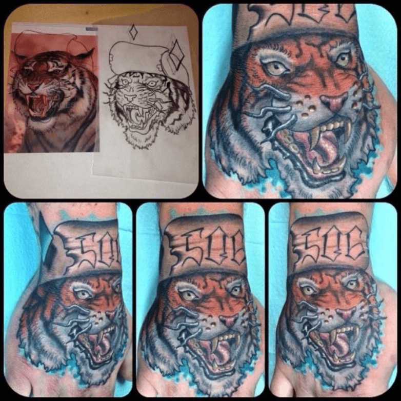 Sick custom geometric tiger breaking  ALL DAY Tattoo BKK  Facebook