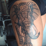 Elephant hip tattoo