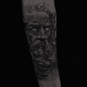 In progress... #Poseidon #neptune #greek #blackandgrey #denmark