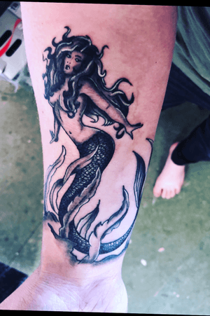 #mermaid #tattoo #blackandgrey #love 