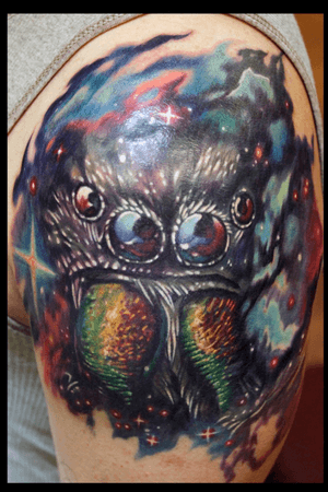 Custom #tarantula #spider #galaxy #space tattoo by Sean Ambrose at Arrows and Embers Tattoo in Concord, NH. Thanks for looking! #tattoooftheday