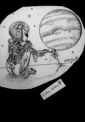 Alien and flower  #space #galaxy #galaxia #espacio #ufo #stars #estrellas #planeta #jupiter #saturno #planet #cosmo #cosmic #tattoo #ink #inkñofe #tattoolige #tatuaje #art #arte #artlife #blackandwhite #blancoynegro #draw #dibujo #happyalientattoo #detail #work #happy #dotwork #love #flower #moon 