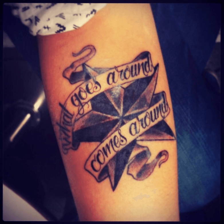 Tattoo uploaded by Alex • #what #goes #around #comes #around #forearm # tattoo • Tattoodo