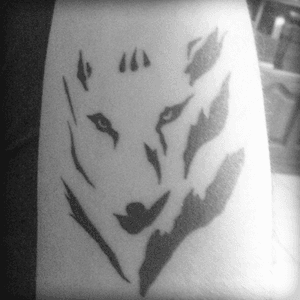 #minimalist #wolf #tattoo #blackworkwolf 