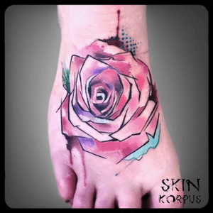 #abstract #watercolor #watercolortattoos #watercolortattoo #rose #rosetattoo made  @  #absolutink by #skinkorpus #watercolorartist #tattooartist