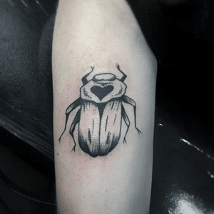 #lovebug tattoo for#ValentinesDay #heart #beetle #insect #blackwork 