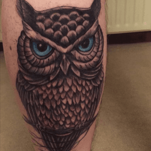 Owl Tattoo! 🦉 #legtattoo #owl #owltattoo