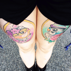The end product #GirlsWithTattoos #LegTattoos #ThighTattoos #Tattoos #Budgies #Art #Birds #Legs #Beautiful 