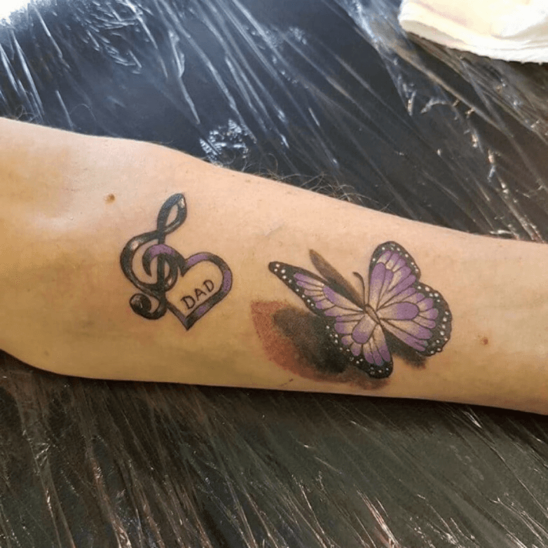 Tattoo uploaded by Shamil Y  Butterfly with a rest musical symbol for  Briana Thanks for coming in from Long Island syfitattoos blackandgrey  butterfly musicnote traditional linework cute brooklyn nyc  Tattoodo