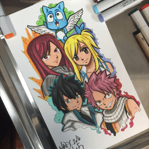 Super fun #fairytail piece for an up coming #tattoo cant wait! #copicmarkers #copic #anime 