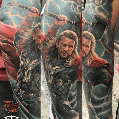 Thor Inspired Marvel Tattoo Design – Tattoos Wizard Designs