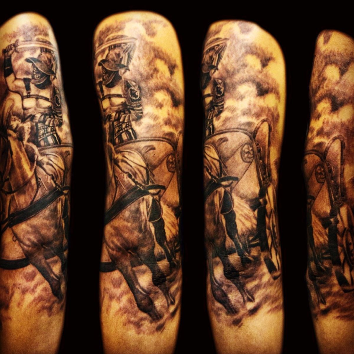 Tattoo uploaded by Davide Raro • Gladiator riding a roman chariot ...