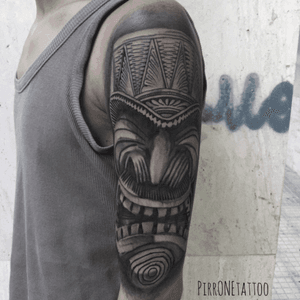 #tattoo #tattoo #tattoomask #mask #hawaian #realistictattoo #balckandgreytattoo #pirr #sicily #tattooed #tattooist #tattooitalia 