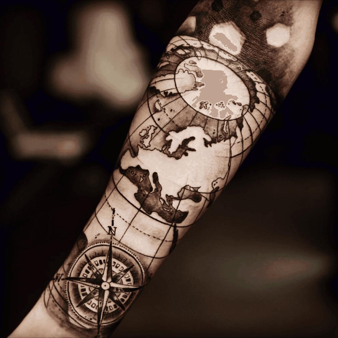 The Coolest World Map Tattoos Ever  Tattoo Models  Tattoo Magic
