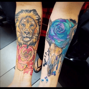 #rose #lion #flower #skull #animalskull #colourful #colorful #rose 