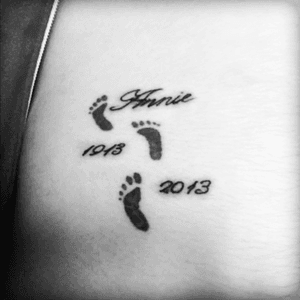 Tattoo for my grannie who passed away at age 100 #rip #grannie #footsteps #ink #tattoo 