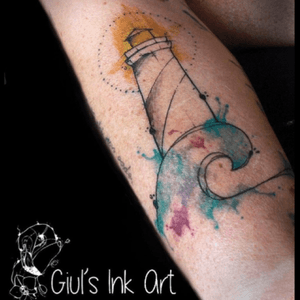 Come un faro nella notte.#lighthouse #tattoo #watercolor #tatuaggio #faro #watercolortattoo 