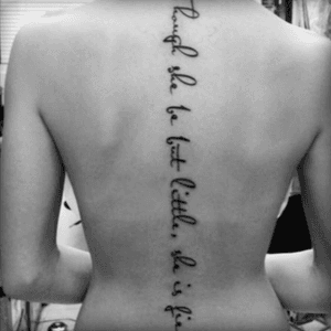 This size of font is around the same as mine.  Just an option for those wanting their spines done #spine #spinetattoo #quote #font 
