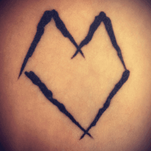 My M and V ... Forming heart #tattoo #forearm #black #heart #MV 