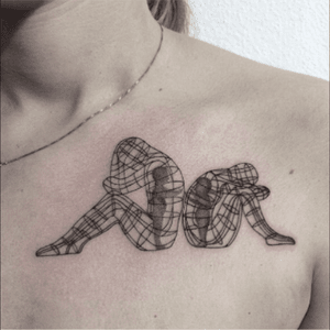 Wow, beautiful yet creative tattoo! #abstract #geometric #linework #blackwork #people #shape #human #creative via Instagram @labigotta