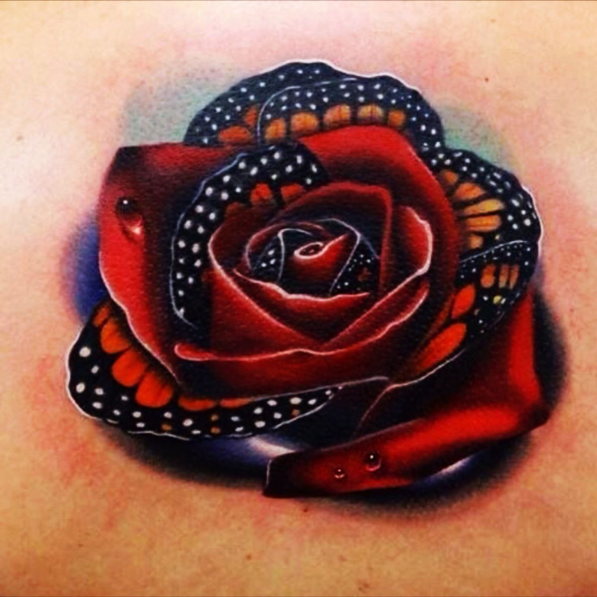 butterfly and rose tattoos designs