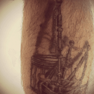 #bagpipes #drumtattoo #traditional #calftattoo 