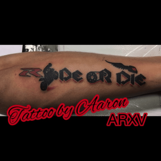 Ride or die motorcycle tattoo