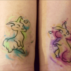 Two days in and healing nicely! "Twitterpated" watercolor wrist pieces. 😍