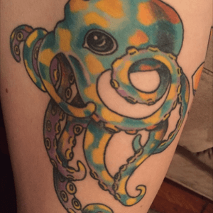 Adorable Octopus tattoo done by Hayden Abernathy