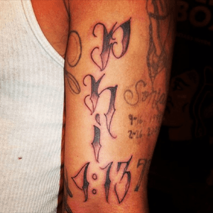 Tattoo by doscaras #tattoo #scripttattoo #letteringtattoo #letters #script #ink #mesaarizona #tattooartist #religioustattoo 