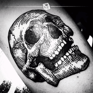 Tat No.23 Lined Skull #💀 #tattoo #tattoos #skull #freehand #lines #ink #bylazlodasilva
