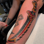 Dagger filler. Done at the #londontattooconvention for all appointments email: Beau@capturedtattoo.com 