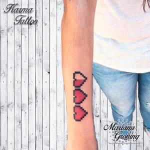 Heart tattoo, Mario Bros#tattoo #tatuaje #color #mexicocity #marianagroning #tatuadora #karmatattoo #awesome #colortattoo #tatuajes #claveria #ciudaddemexico #cdmx #tattooartist #tattooist #mariobros #heart #hearttattoo #nintendo