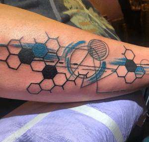 Geometric tattoo by Jeff Jeffers. #finelines #geometrictattoo #JeffJeffers #TattoosByLouSouthBeach #tattoosbylou