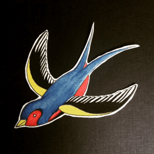 A seguir dibujando 🖊#traditionalswallowtattoo #traditional #swallow #tattoo #colours #bird #bosker #beautiful #watercolor 