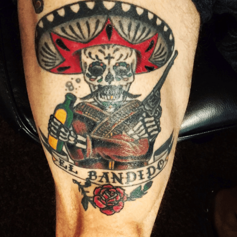 Bandit skull  Mexican tattoo Mariachi tattoo Wild tattoo
